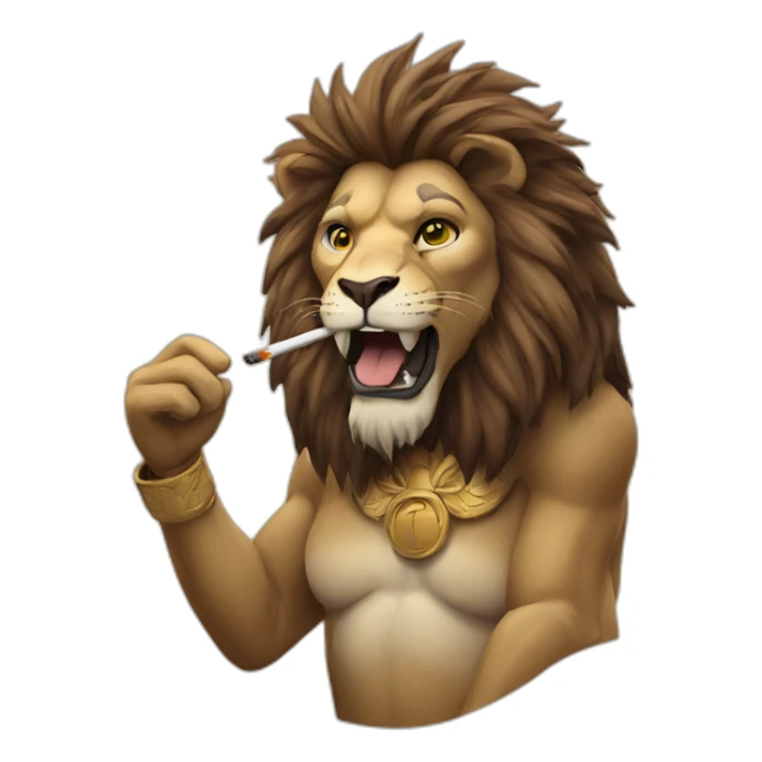 Smoking lion sticker