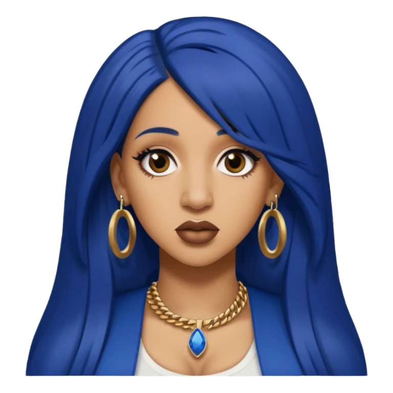 Cardi B with long dark blue hair  sticker