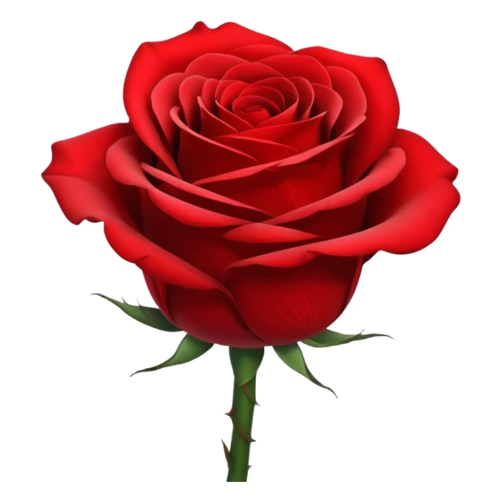 Still life realistic Colorshifting bright red to deep red single rose head sticker