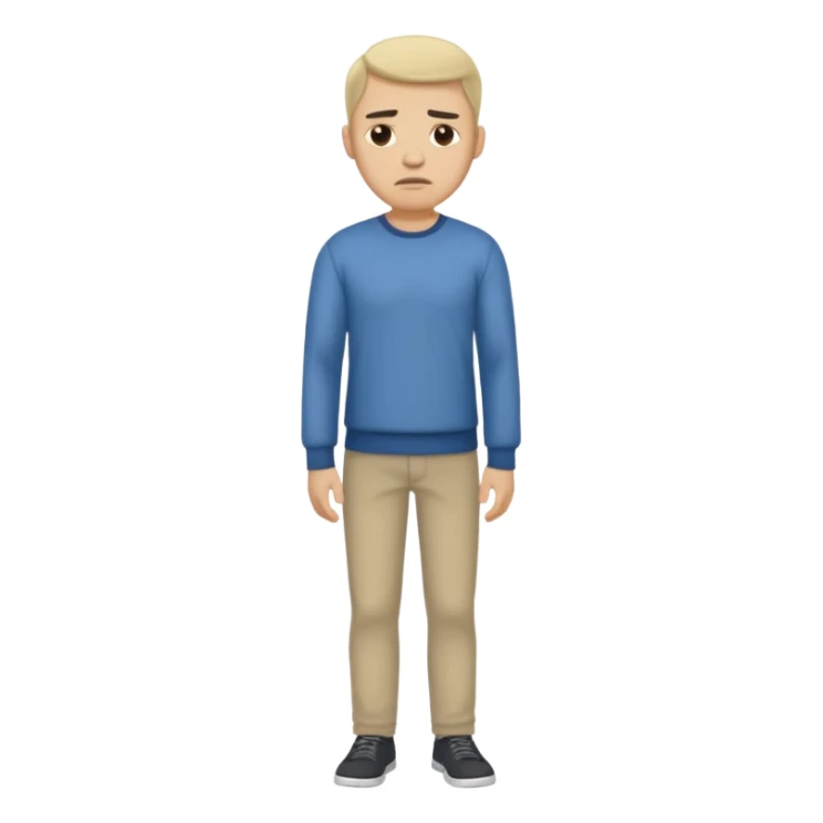 ligth man casual wear disgusted face full body sticker