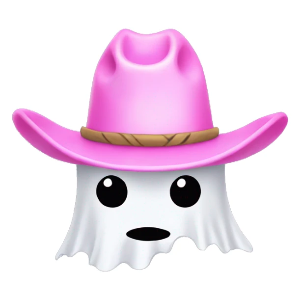 Ghost wearing pink cowboy hat sticker