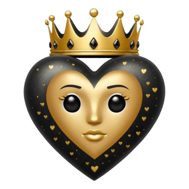 Black Heart and crowns with glitter and the words boss bitch sticker