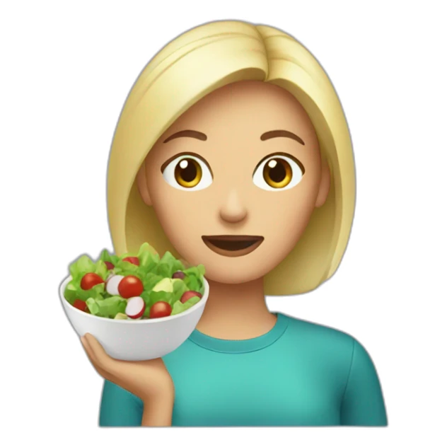 Woman eat salad sticker