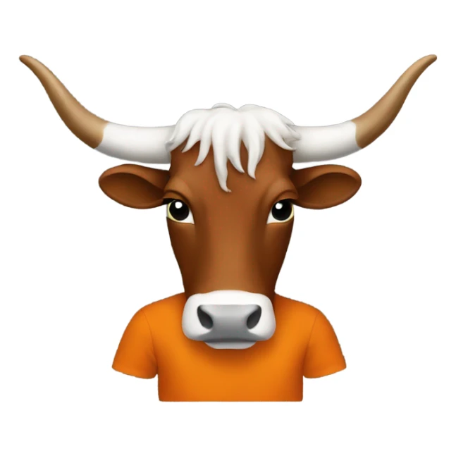 Longhorn with burnt orange t shirt sticker