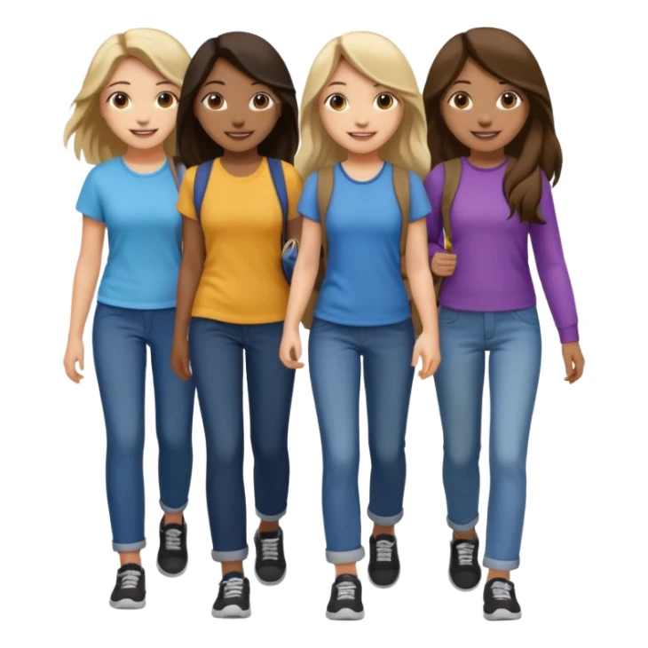 girls walking together (show them walking) sticker