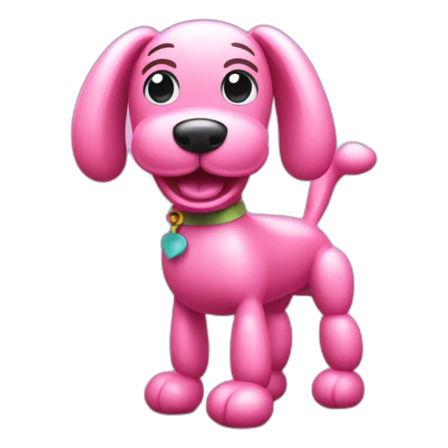 Pink balloon dog with rounded legs looking happy sticker