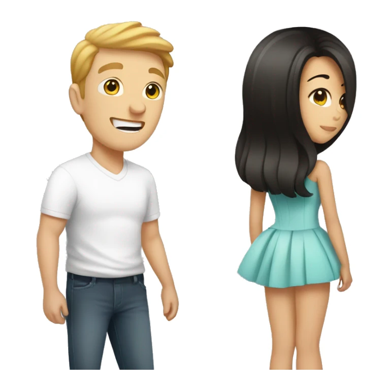 White guy dating asian girl sticker