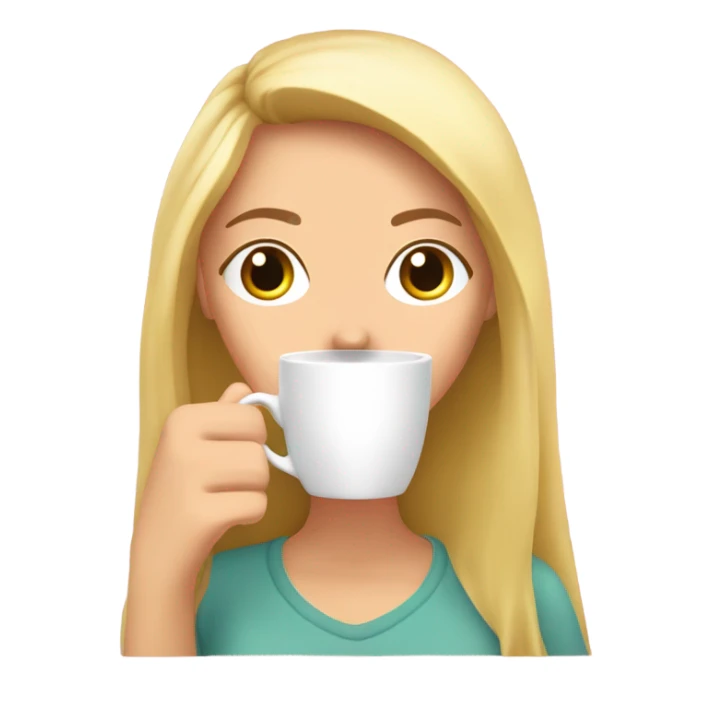 Mujer rubia tomando café con una manta rosada  sticker