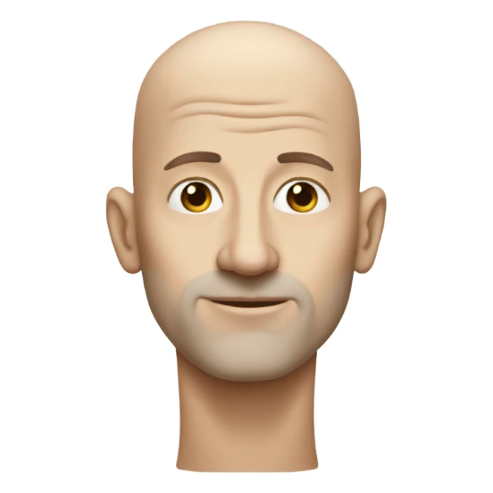 Ugly bald white guy with big long nose  sticker