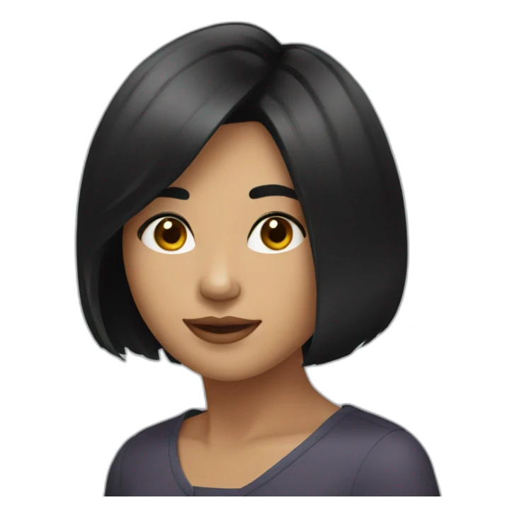 young woman with a black bob haircut sticker