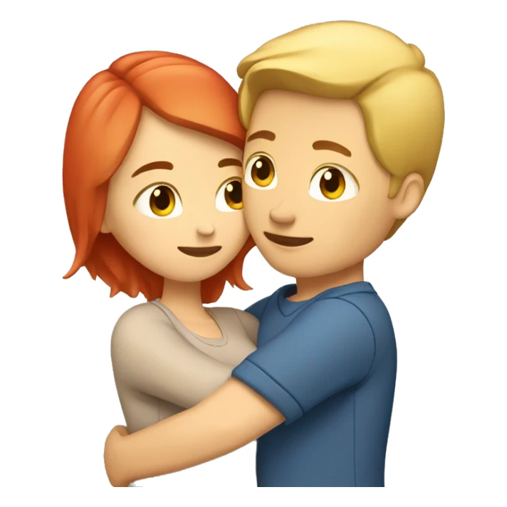 Boyfriend (Bold and Blonde) and Girlfriend (light Brown/ red Hair) hugging  sticker