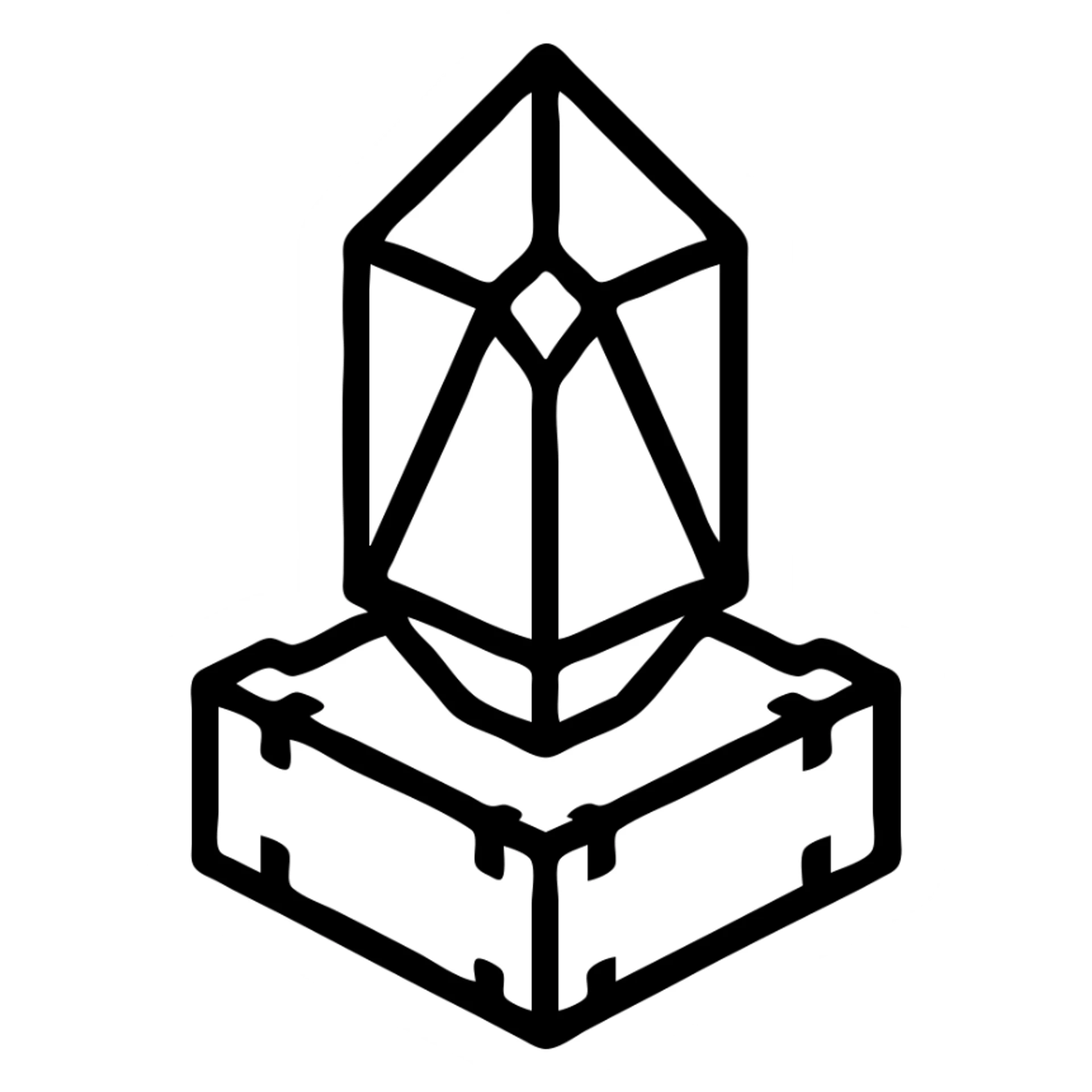 minecraft end crystal, outlined icon sticker