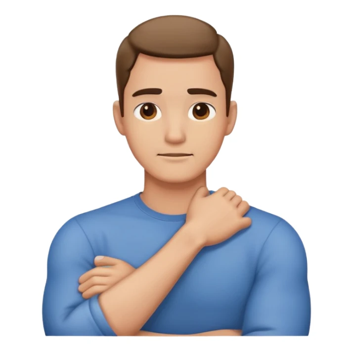 Arms crossed holding neck guy sticker