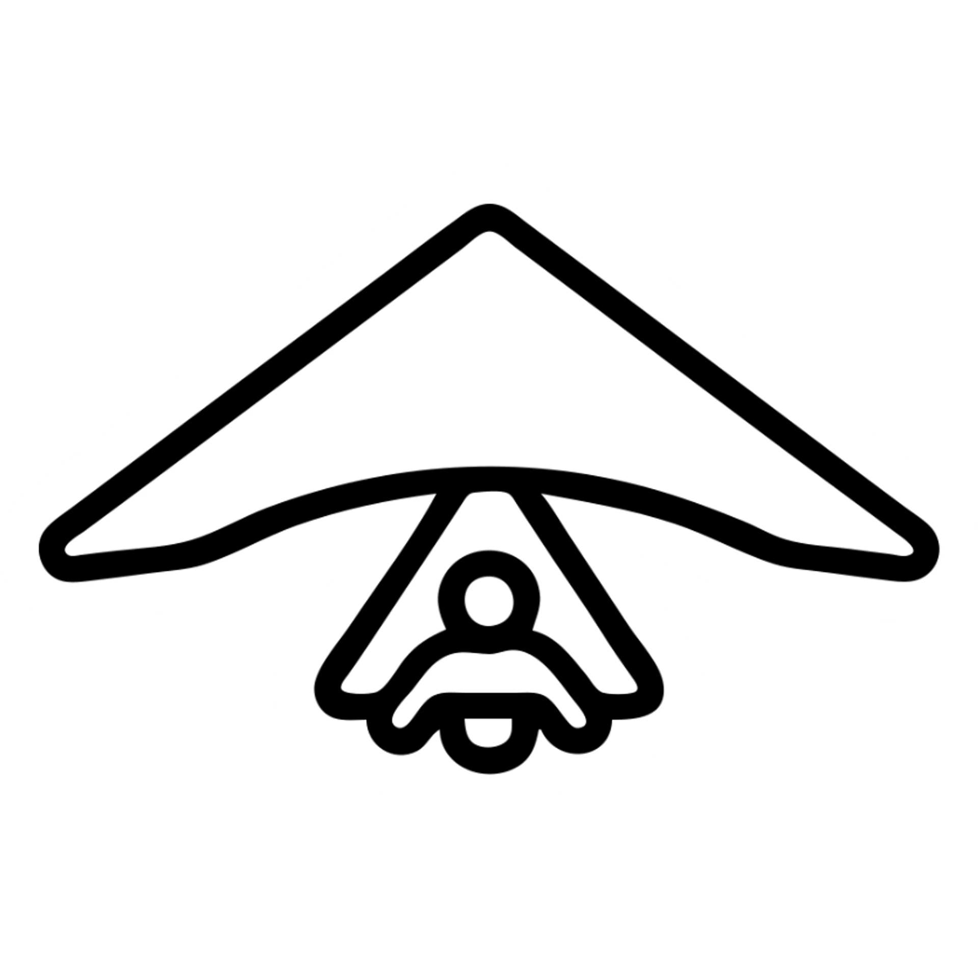 outlined hang glider icon sticker