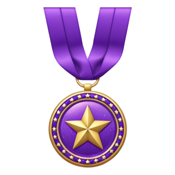 Purple Glitter military medal sticker