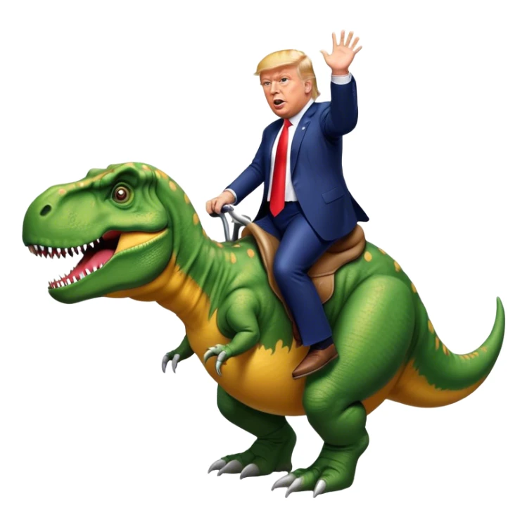Donald Trump riding t-rex sticker