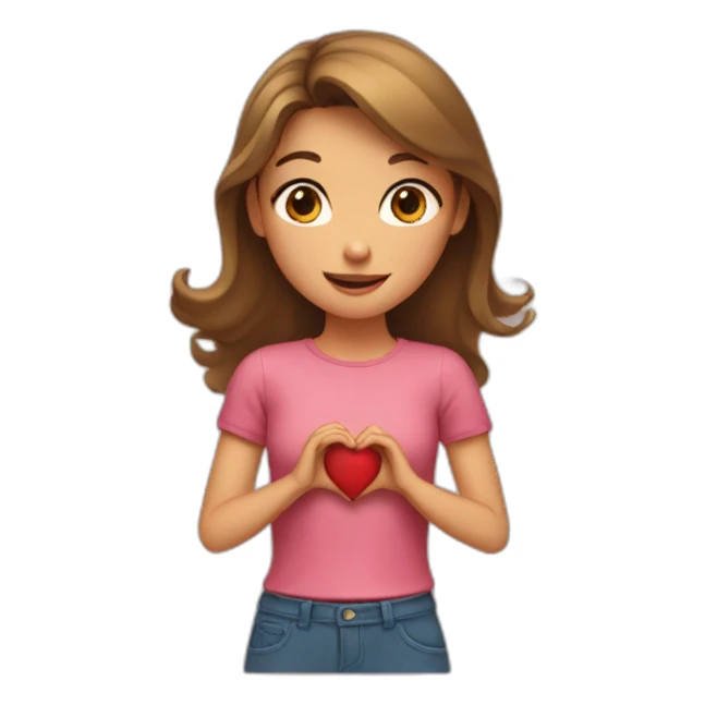Girl shaping heart with her hands sticker