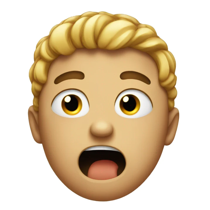 Crying emoji with fist before his mouth sticker