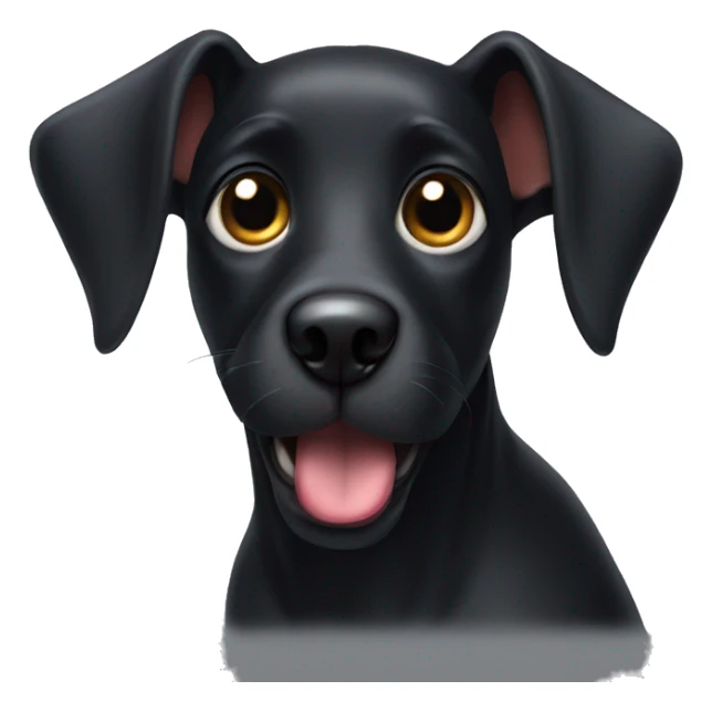 black dog with pointed ears tongue out sticker