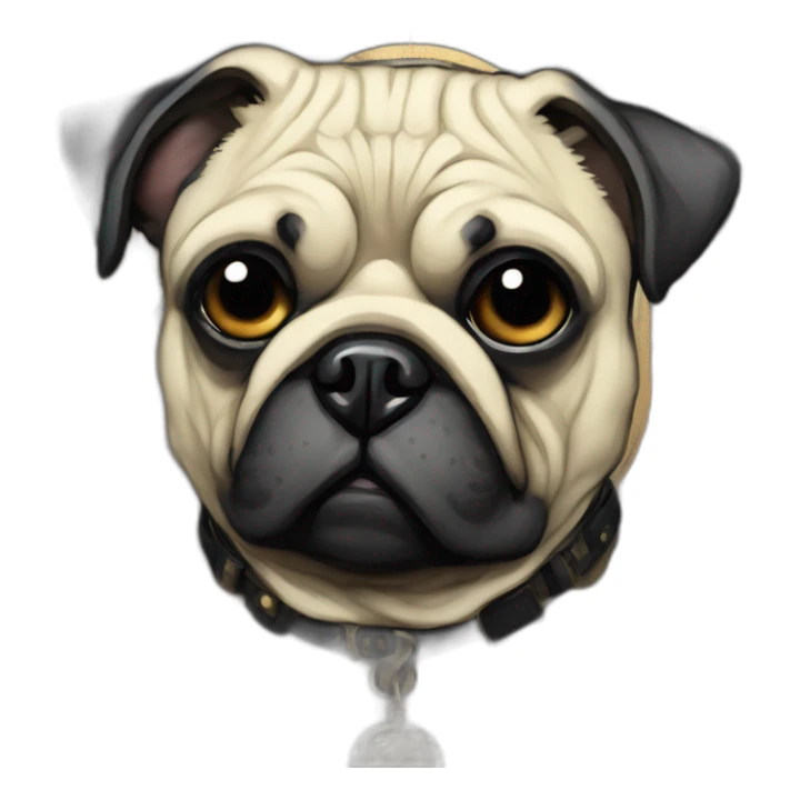 A cyberpunk pug in Art Nouveau style during 1910 sticker
