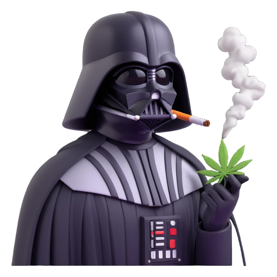 darth vader smoking cannabis sticker