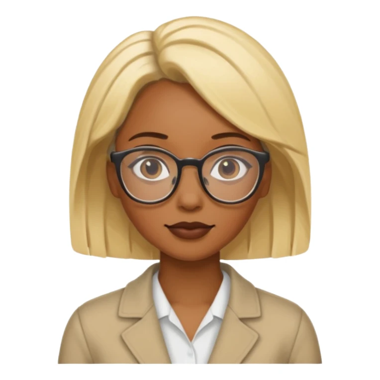 Blonde black woman wearing glasses sticker