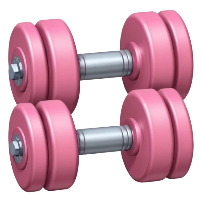 dumbbells lying on top of each other in a soft pink color sticker