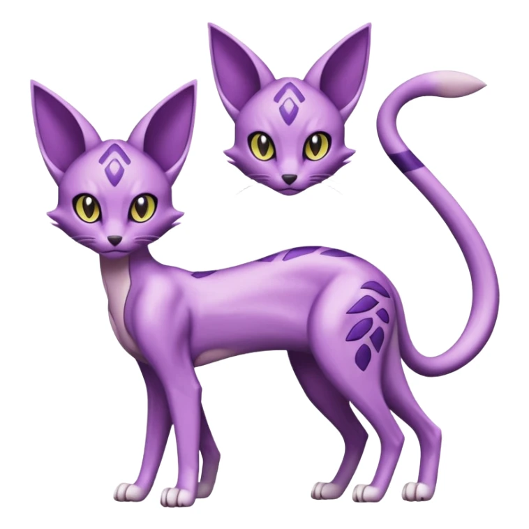 Espeon-Genesect-Mewtwo-Serval-Fakémon-hybrid-creature (full body)  sticker