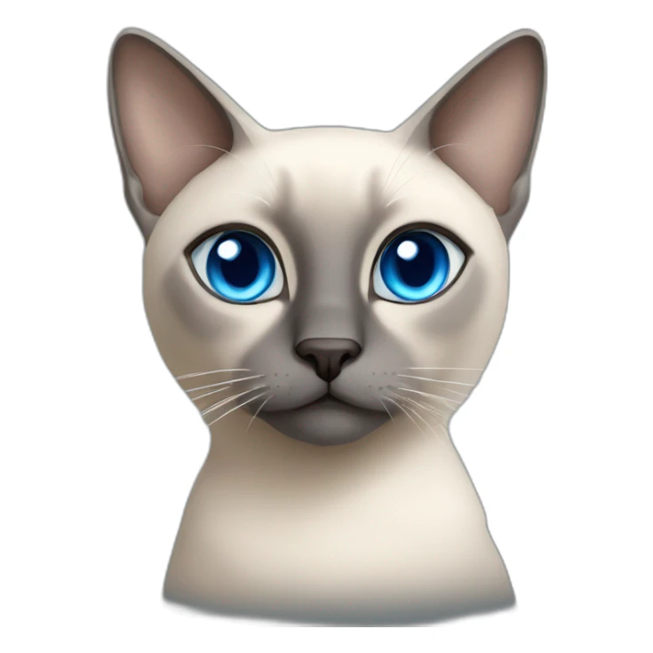 grey siamese cat with blue eyes that are crosseyed sticker