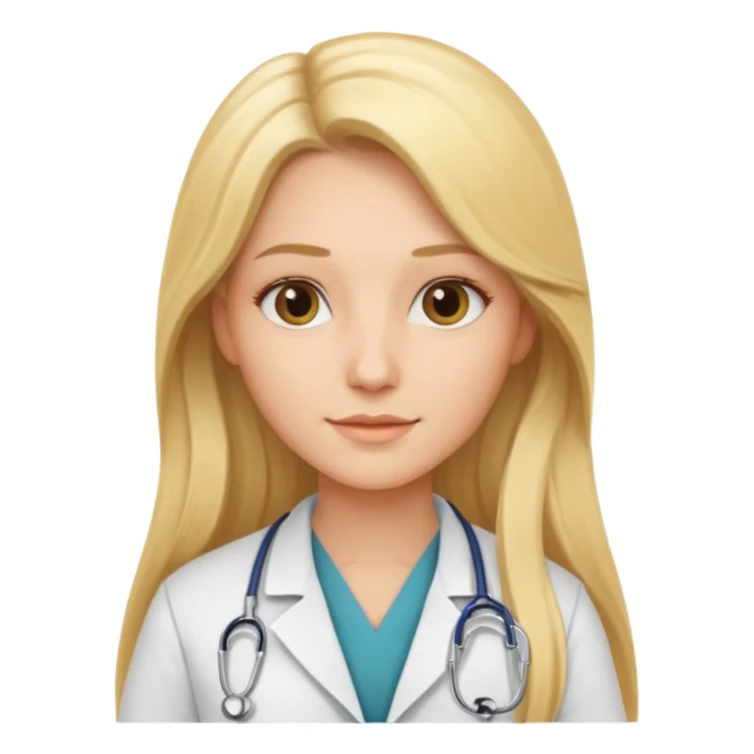 General practitioner model with long blonde hair sticker