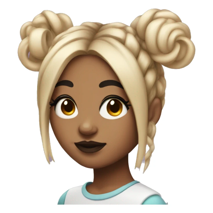 Tattooed girl with space buns and side bang sticker