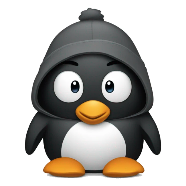 penguin wearing a hoodie and a beanie sticker