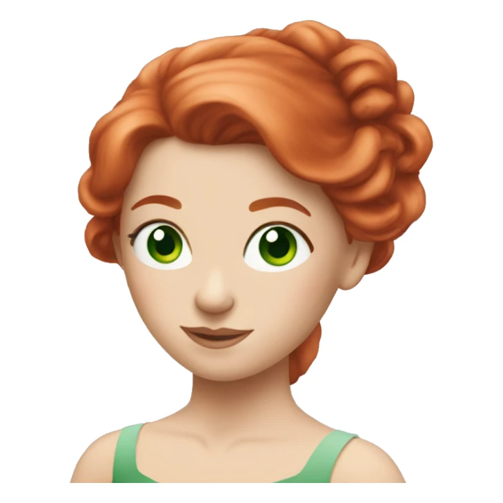 Redhead ballerina with green eyes sticker