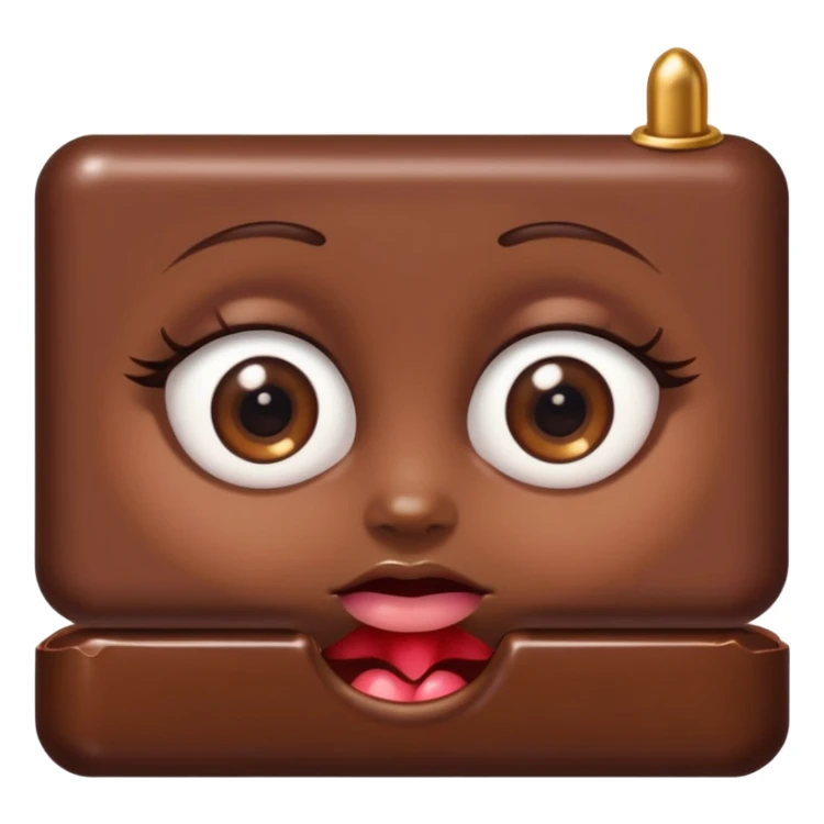 chocolate with eyes and earrings sticker
