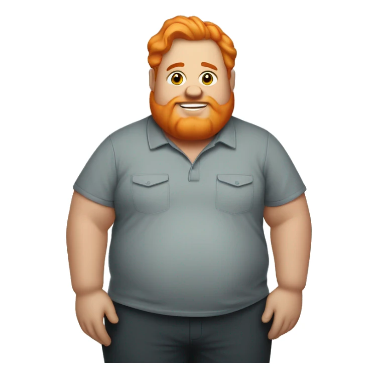 Fat man orange hair wearing Milwaukee sticker