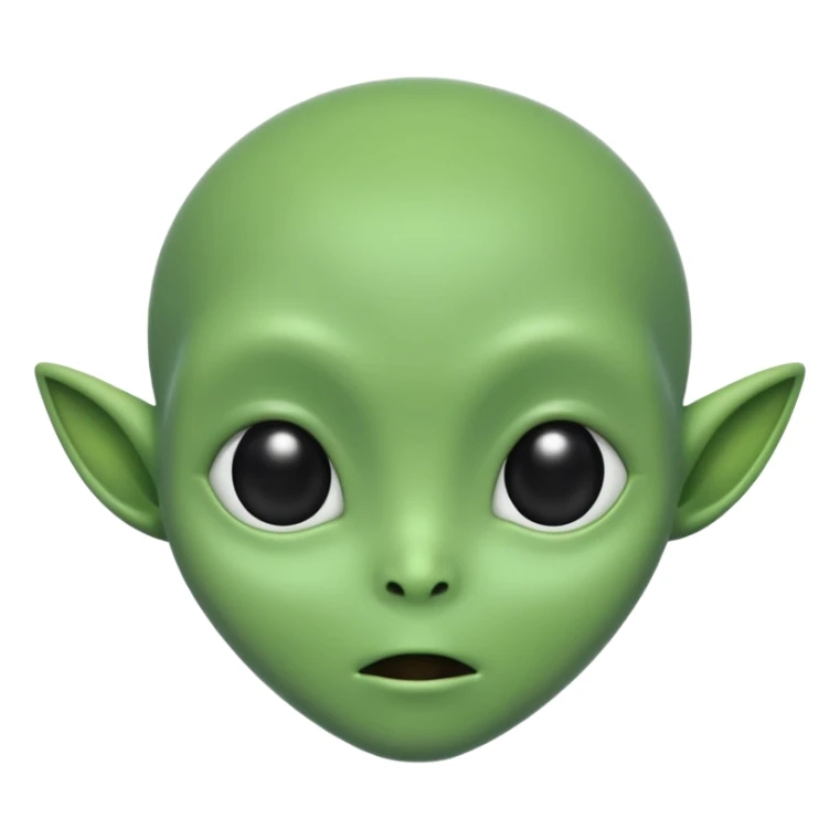 A cute alien face with two black eyes and without antennae, ears, nostrils sticker