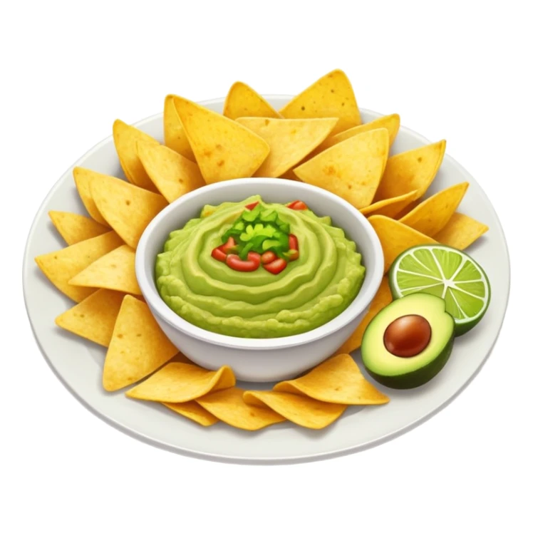 Plate of chips with guacamole  sticker