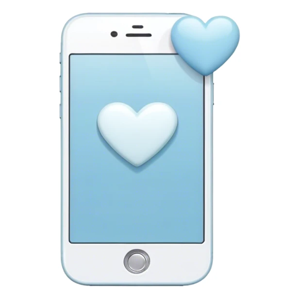pastel blue cell phone with white heart sticker