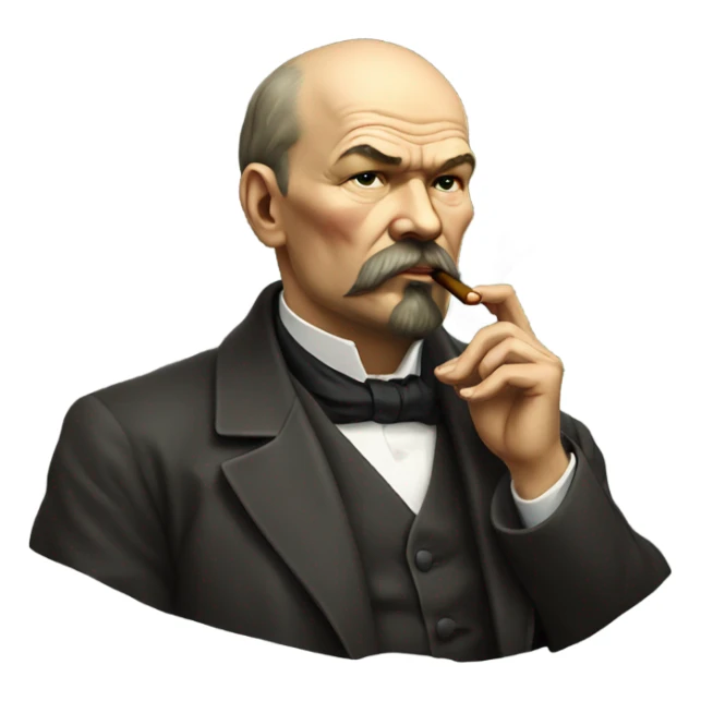 vladimir lenin smoking a pipe sticker