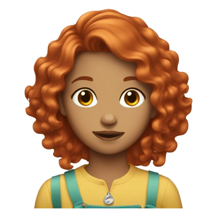 Girl with wavy red hair birthday sticker