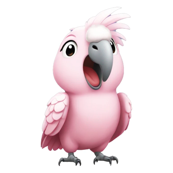 pink cockatoo standing up mouth closed sticker