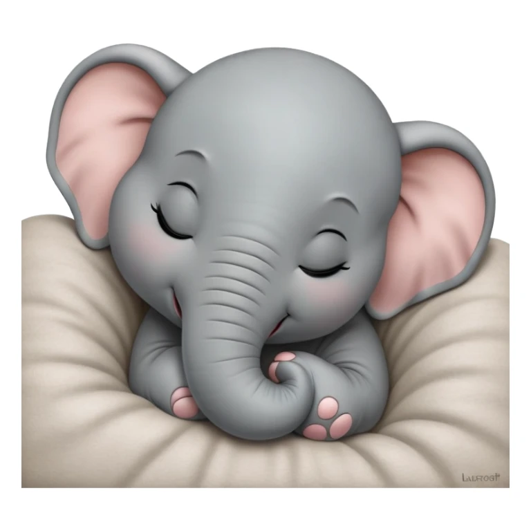 meme-worthy-cute-sleeping-baby-elephant-portrait-emoji,-head-resting-peacefully-with-a-contented-smile,-showcasing-a-delightfully-tiny-build-and-a-luxuriously-soft-gray-hide,-eyes-shut-in-a-serene,-restful-nap,-simplified sticker