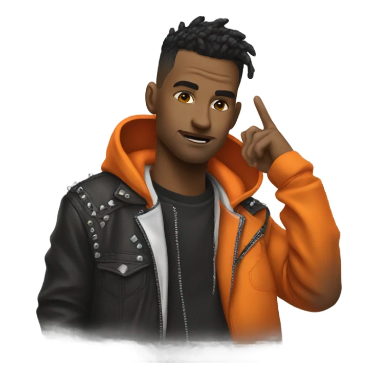 punk and orange hoodie  sticker