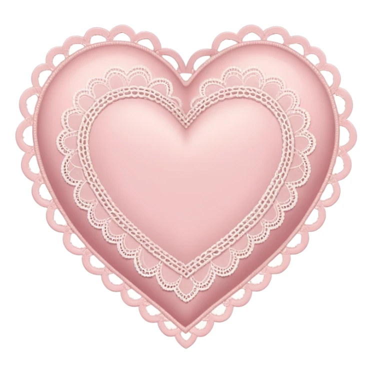 vintage heart with lace edges, soft pink sticker