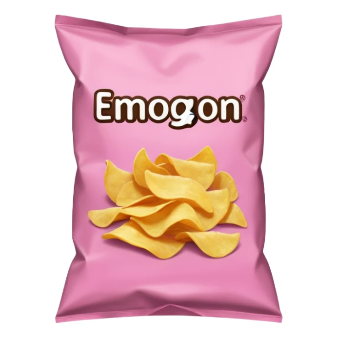 Pink bag of potato chips sticker