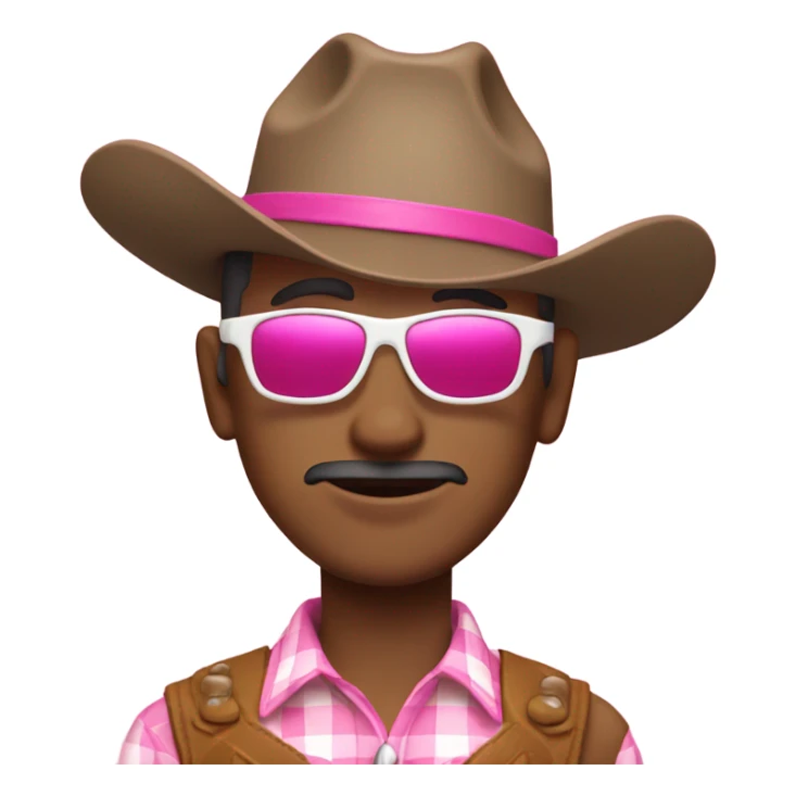 cowboy wearing a pink hat and white sunglasses  sticker