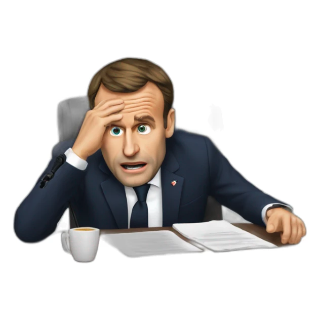 Président Emmanuel Macron qui pleure sticker