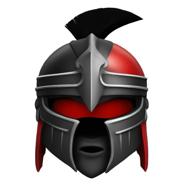 Fantasy spartan warrior male wearing detailed black armor with a red plumed helmet
 sticker