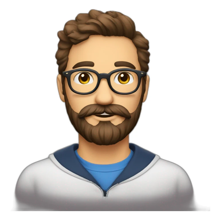 jardinier homme brun barbu lunettes ronde sticker