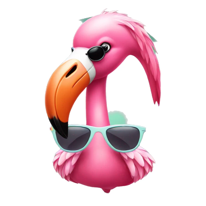 pink flamingo with sunglasses sticker